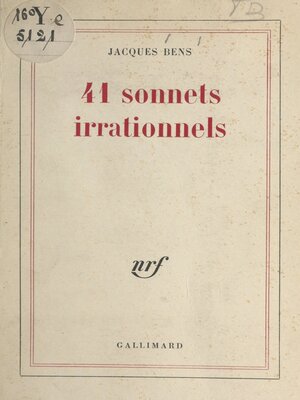 cover image of 41 sonnets irrationnels